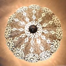 oosterse plafondlamp model pompoen of meloen van glasmozaiek