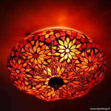 turkse plafondlamp van glasmozaiek pompoen