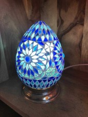 blauwe tafellamp uit India