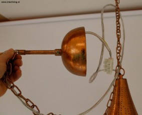 Ophangsysteem oosterse vintage koper filigrain druppel model hanglamp