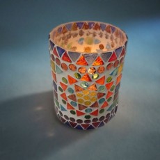 kleurrijk Indiaas glasmozaiek waxinelicht