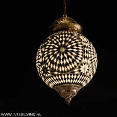 zwart wit hanglamp glasmozaiek