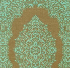 aqua turquoise-brons-vloerkleed-detail