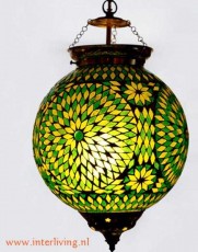 hanglamp-botanische-woonstijl-groen-glas-mozaiek