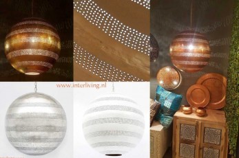 hanglamp-metaal-XXL-grote-bol-gaatjes-handgemaakte-decoratieve-patronen-met-banen-design