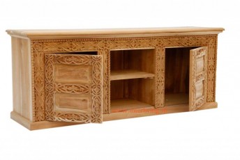 naturel-houten-tvdressoir-houtsnijwerk-massief-India-teak-oud-vintage
