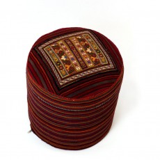 ottoman-tapijt-poef-kelim-rood-oranje-paars-blauw-geweven-handgemaakt
