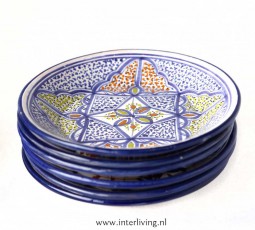 Marokkaans-bord-gekleurd-motieven-set-24-cm