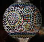 Hanglamp bol met kleurrijk mozaiek