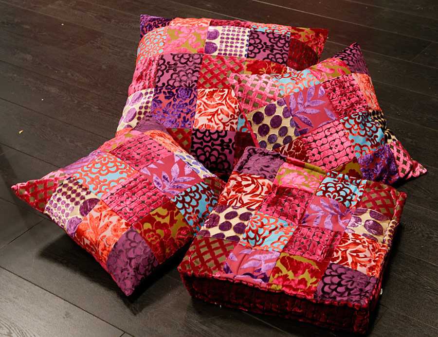 Patchwork en met paars blauw roze tinten: Fuchsia