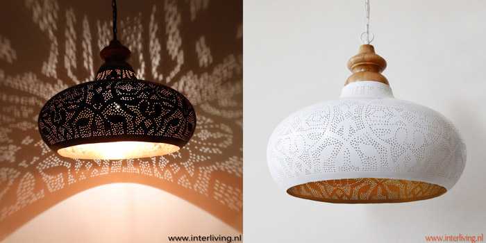 Kabelbaan Nauwgezet Annoteren Grote ronde open industriële hanglamp wit goud - oosterse basic boho