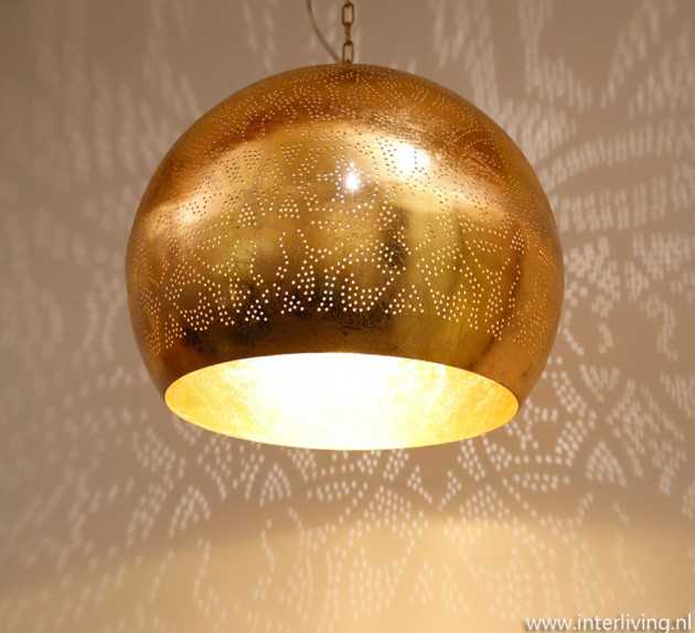 Productiviteit Forensische geneeskunde engel Gouden hanglamp - Oosterse bol lamp - vintage goud boven de eettafel