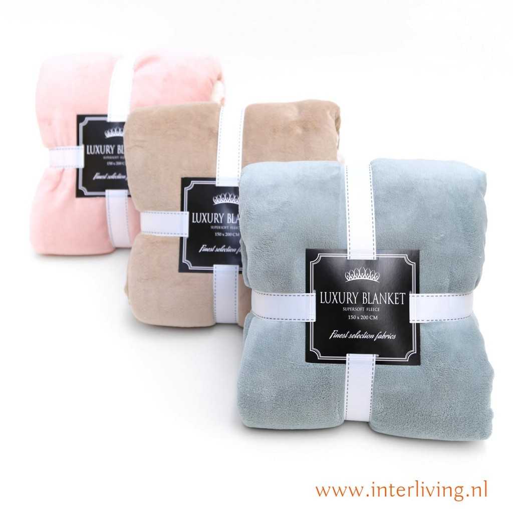 Eurofirany Teddy fleece deken, warme woondeken, stoeldeken, sprei, zachte bankdeken, sprei, winterdeken, knuffelige bankdeken (beige, 170 x 210 cm
