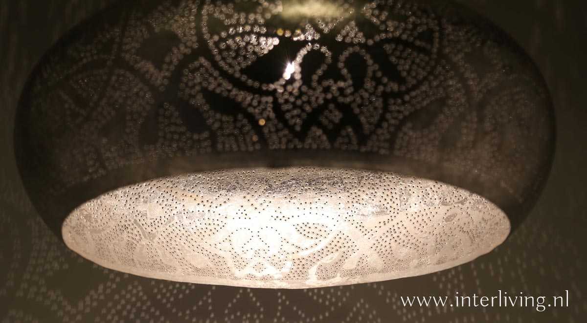 grote open hanglamp zilver