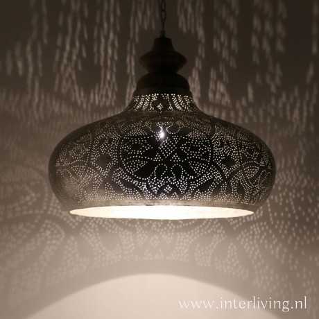 zilver industrieel grote hanglamp