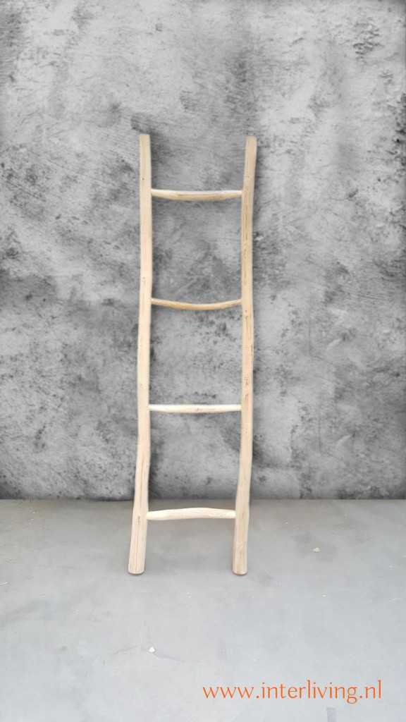 Verbazingwekkend decoratieve naturel houten ladder van acacia hout voor je interieur FF-88