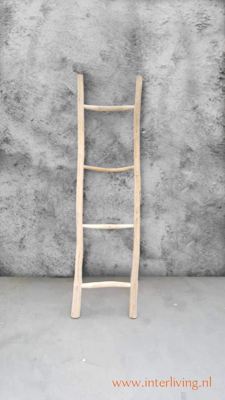 Verwonderend decoratieve naturel houten ladder van acacia hout voor je interieur IS-85