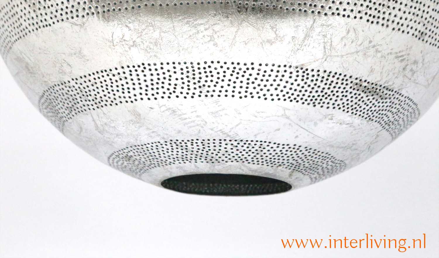 Ibiza grote vintage zilver look gaatjes lamp