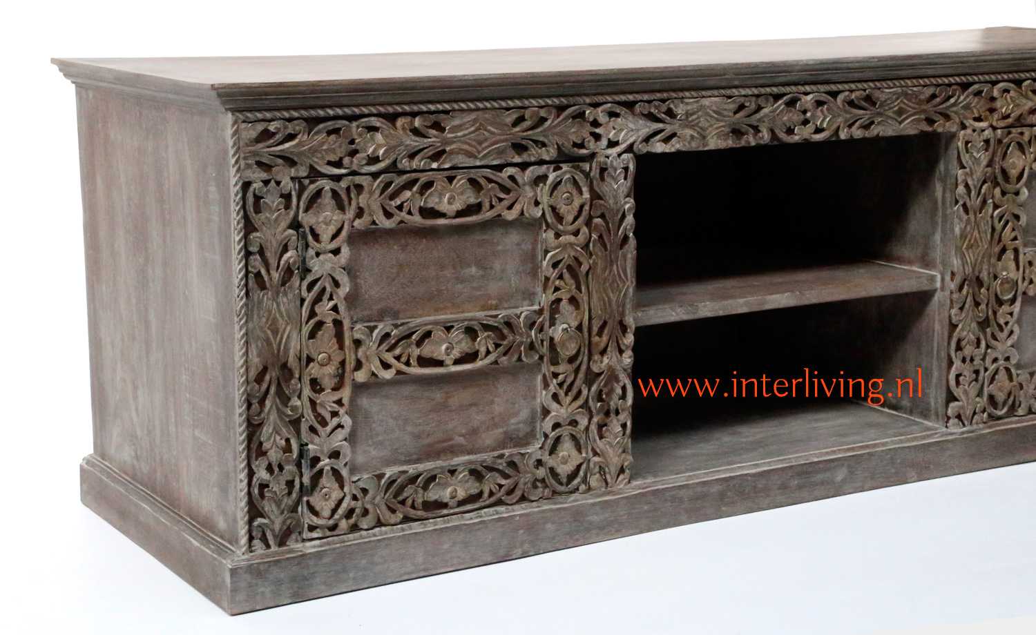 antiek donker houten India kast - oosterse tvdressior