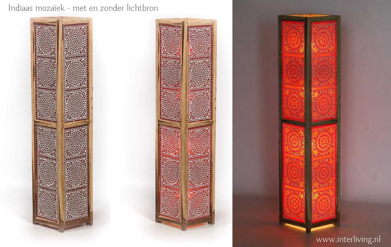 staande lamp met Indiaas glasmozaiek