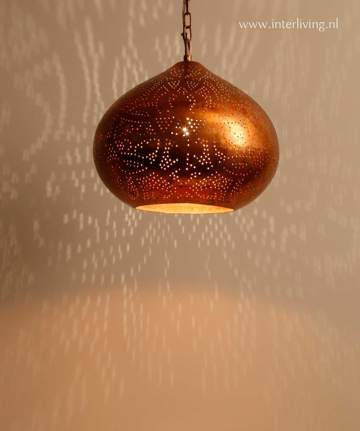 oosterse hanglamp koper