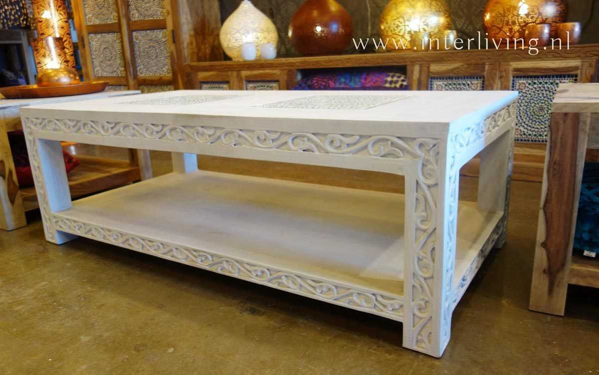 witte salontafel mangohout