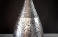 Mooie zilveren filigrain lamp - unieke lamp met oosters effect!