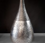 Mooie zilveren filigrain lamp - unieke lamp met oosters effect!