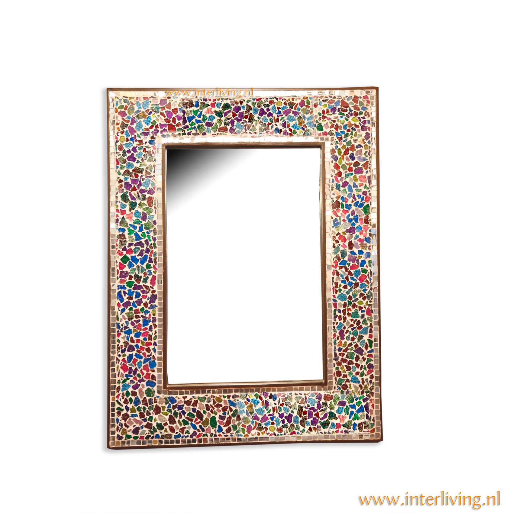 in beroep gaan Reductor vangst Bohemian spiegel met lijst van glinsterend "broken glass" glasmozaiek