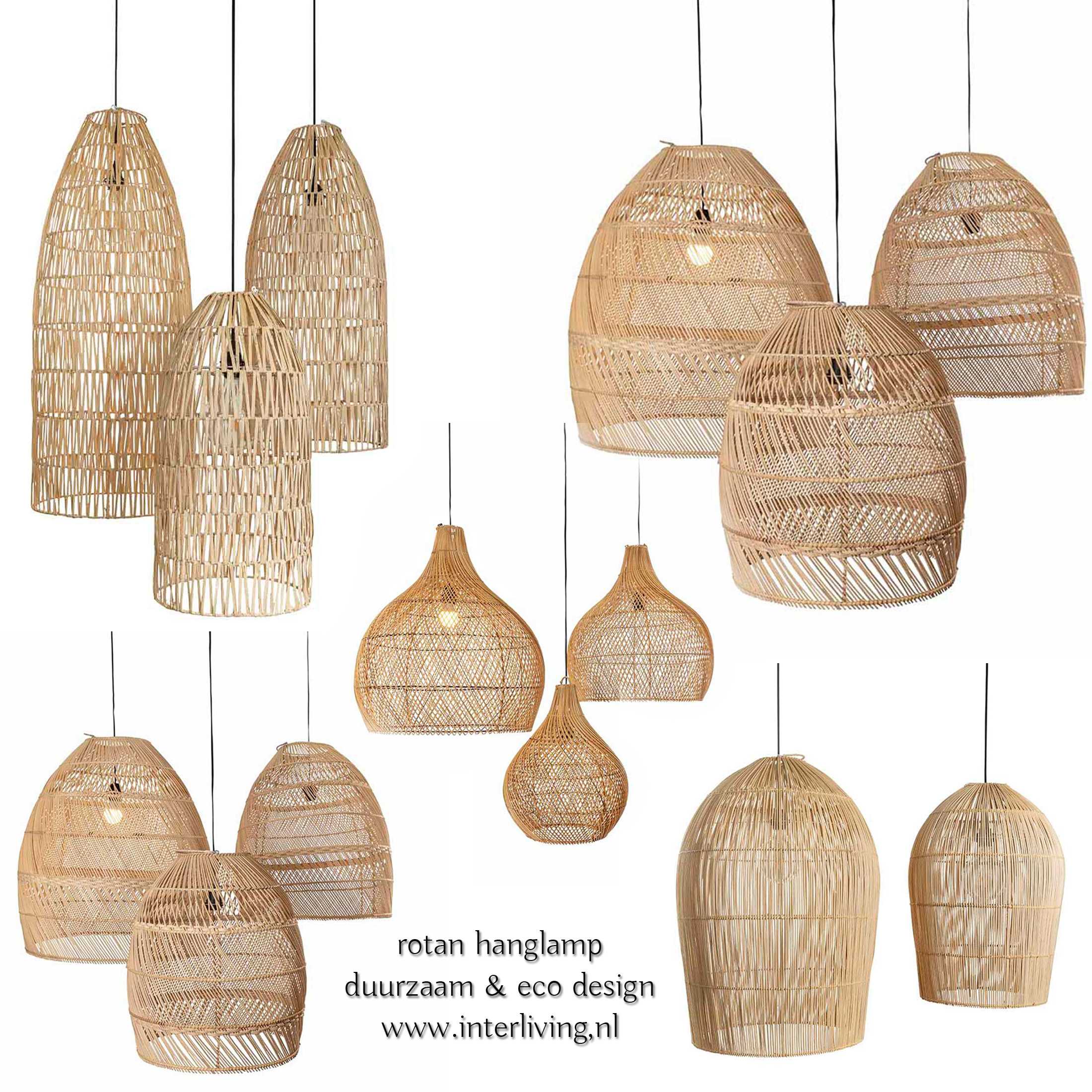 onwettig Intact storm Rotan lampenkappen rotanpalm - boho & Ibiza eco woontrend uit Bali