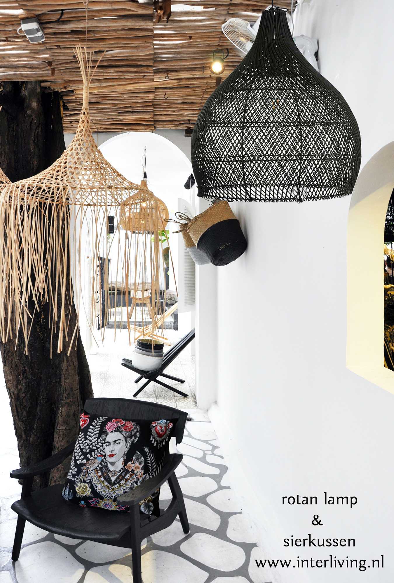 onwettig Intact storm Rotan lampenkappen rotanpalm - boho & Ibiza eco woontrend uit Bali