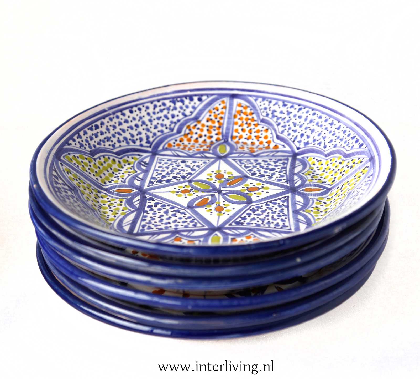 Marokkaans aardewerk bord -handgemaakt & handbeschilderd