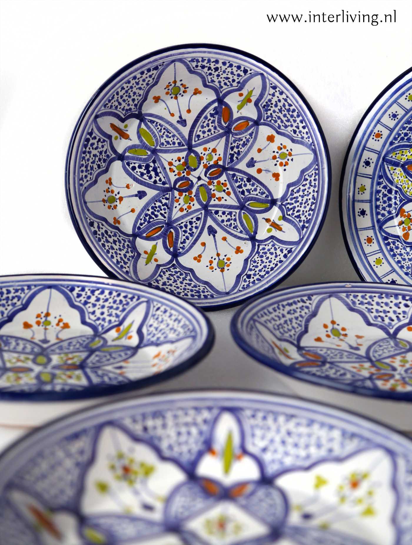 Top Trunk bibliotheek Heel boos Marokkaans bord van kleurrijk aardewerk met Arabische patronen