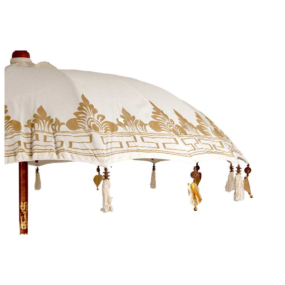 boho parasol Bali wit met goud