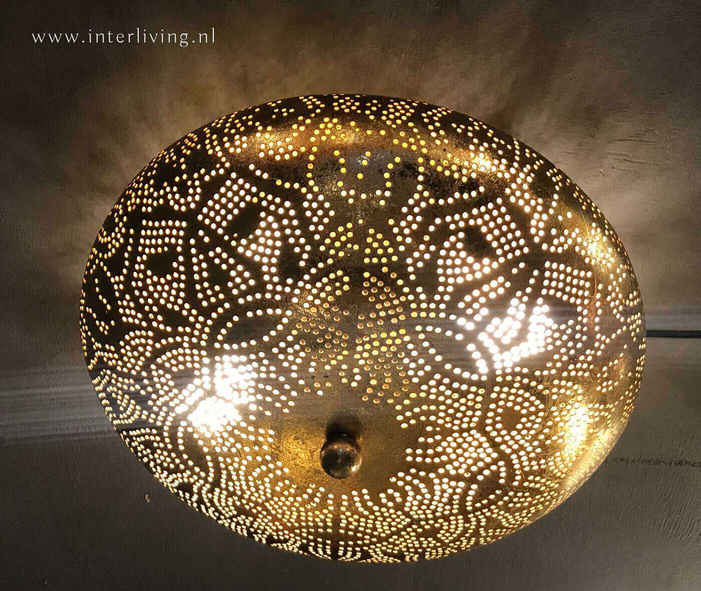 Gouden plafonniere – filigrain – doorsnede 38 cm