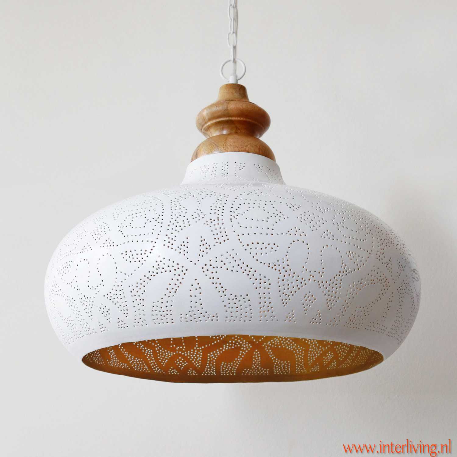 oosterse filigrain lamp - wit/goud