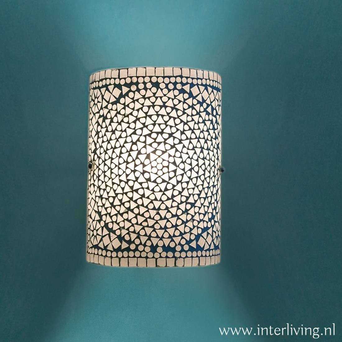 wandlamp van glasmozaïek – transparant – boho muurlampje