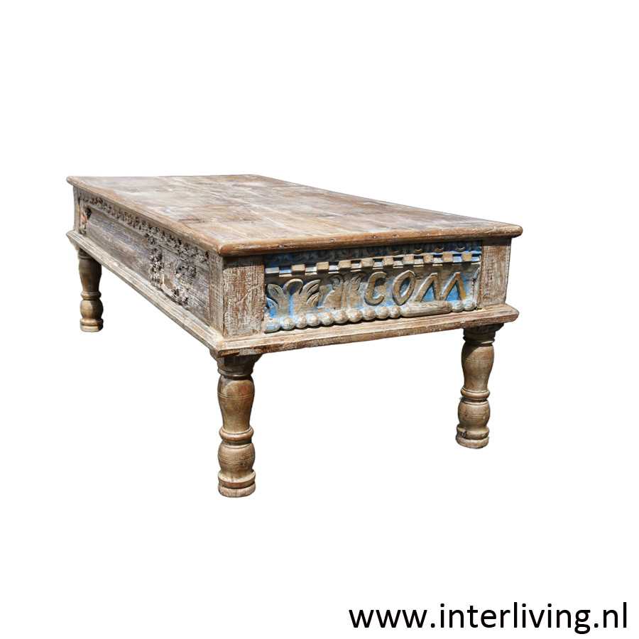 salon lage vintage Boho tafel - rechthoek tafel bij de bank Ibiza style