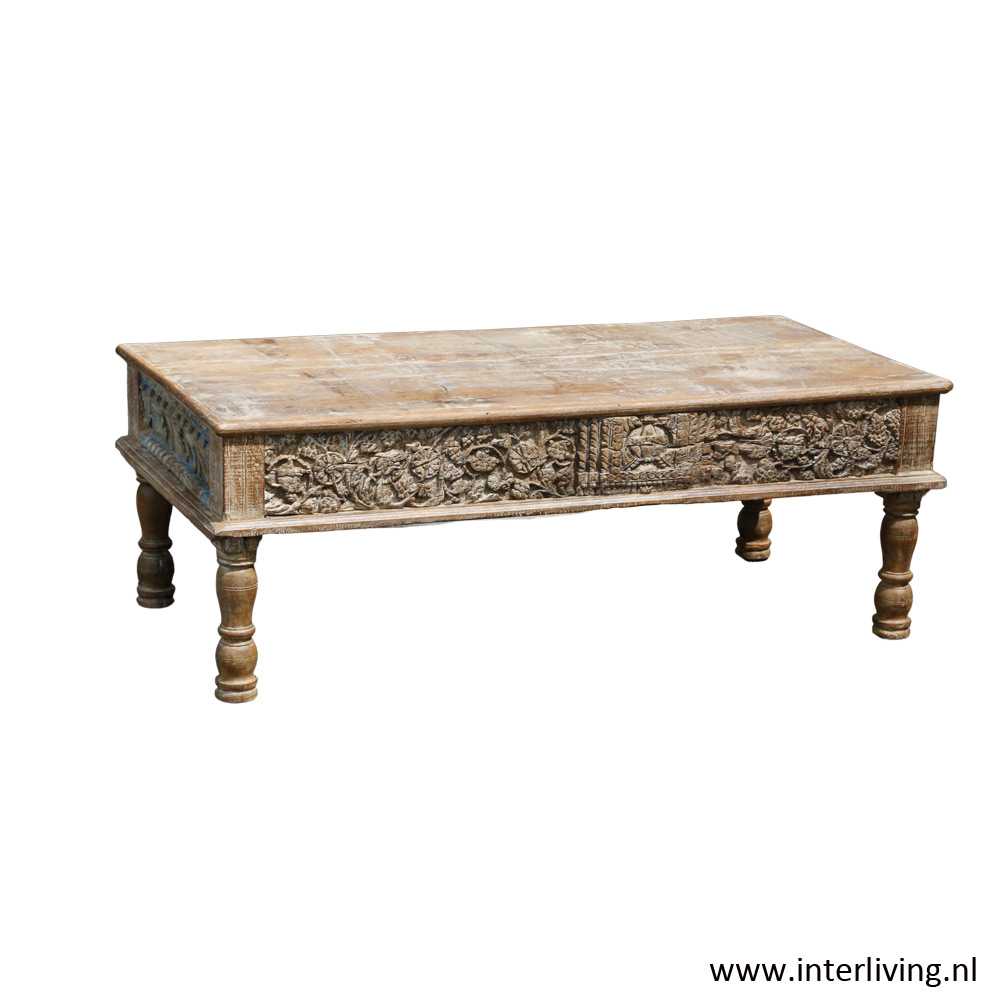 Ibiza meubel salontafel - laag model van oud hout