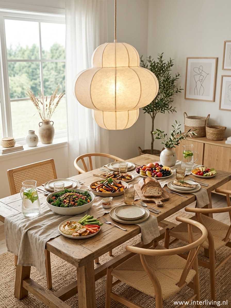 japandi hanglamp eettafel - madam stoltz