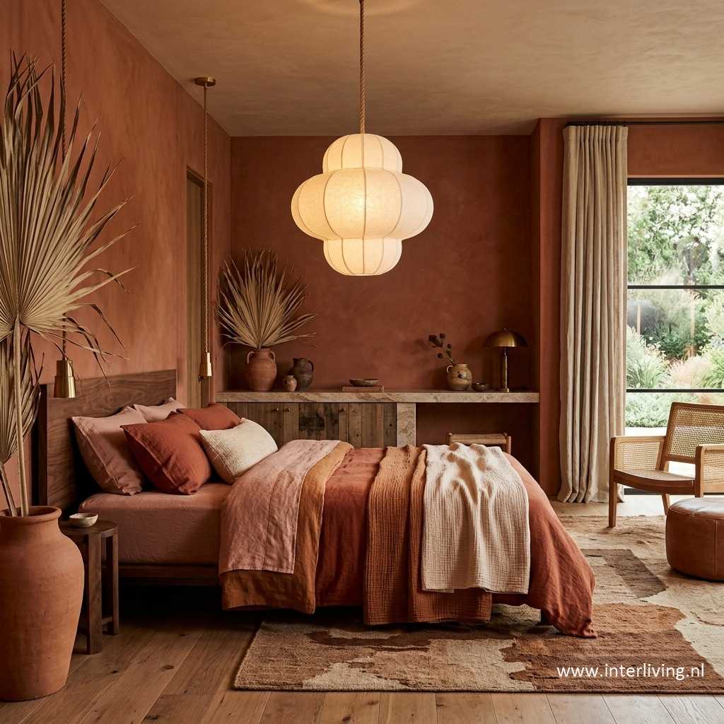 japandi hanglamp slaapkamer - lokta himalaya stof