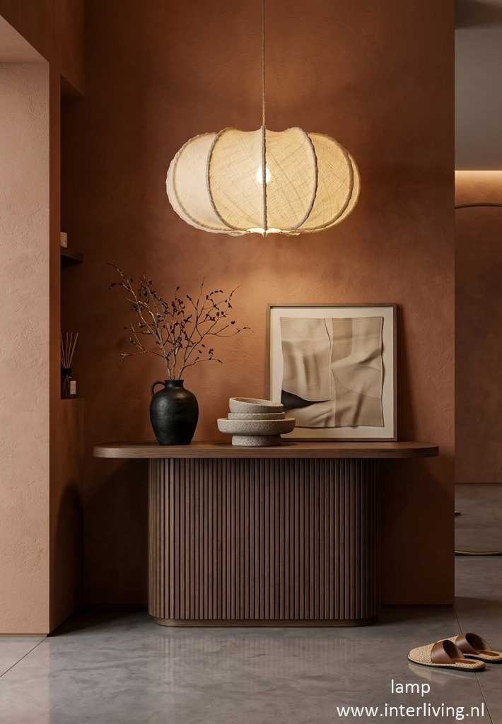 ronde platte Japandi ufo hanglamp