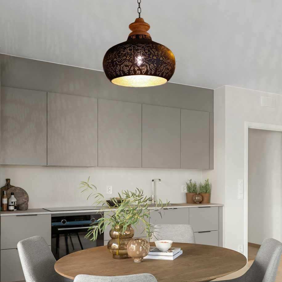 zwart met gouden hanglamp lucidar - filigrain