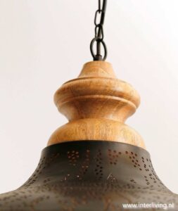 naturel bovenkant van mangohout hanglamp